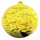 Medaille Leichtathl. mit se  50mm,goldfarben incl. Band