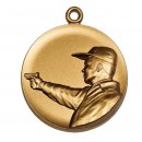 Medaille Pistole mit se 50mm, bronzefarben in Metall