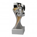 Figur Resin Ständer mit Go-Kart golden Figur Resin Ständer mit Go-Kart golden