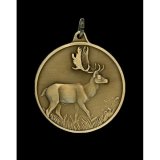 Jagdmedaille Damhirsch bronzefarben Ø40mm mit Öse und Ring Jagdmedaille Damhirsch bronzefarben Ø40mm mit...
