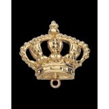 Krone, 25 x 22 mm, vergoldet, mit Sicherheitsnadel und Öse